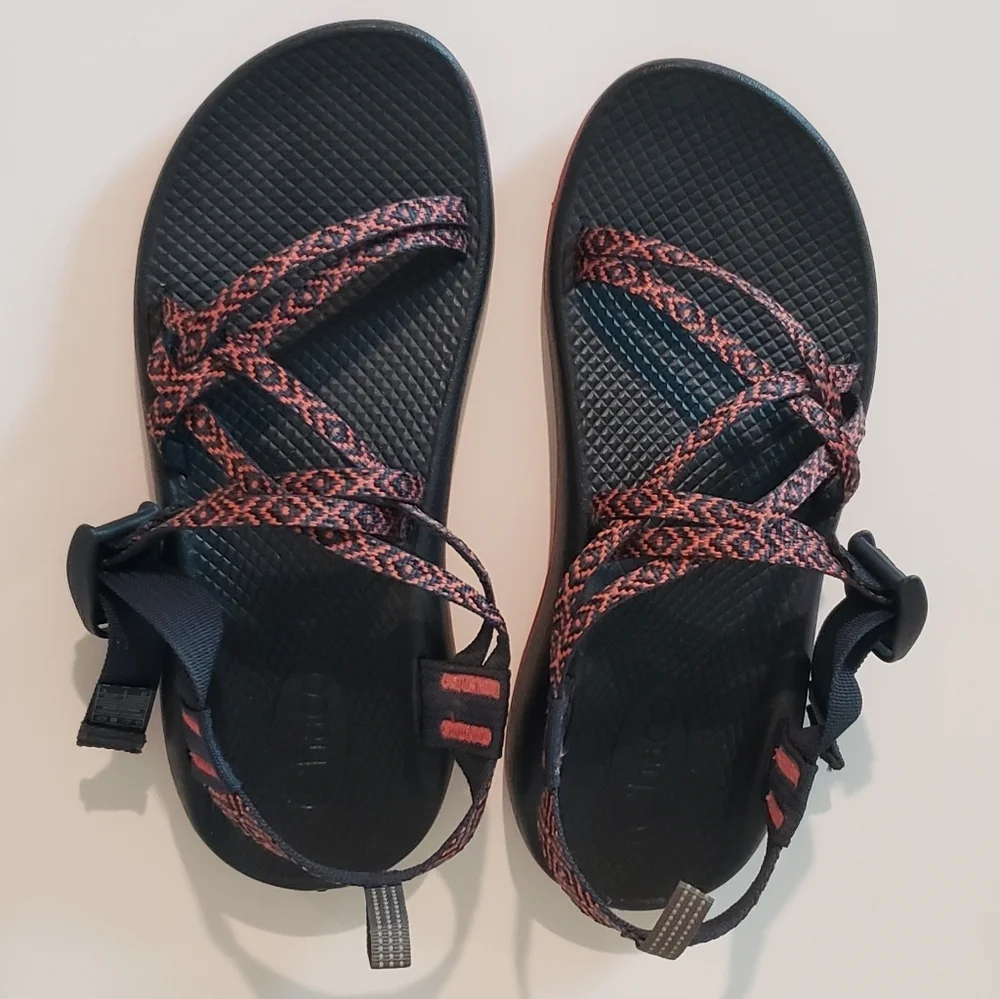 Chaco ZX1 Ecotread Padded Eclipse Sandals Girls Size 6 Kids JR Orange Black